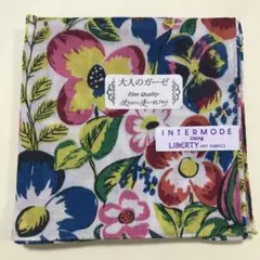 ② リバティ　大人のガーゼ　ハンカチ　フラワー