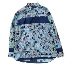 90s VINTAGE】MILKBOY 缶バッジ総柄×クロス切替 シャツのサムネイル