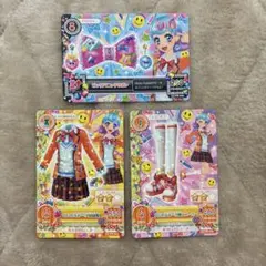 アイカツカードセット 3枚 ポップ 天下一学園制服