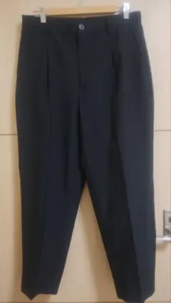 GUジーユードライワイドテーパードイージーアンクルパンツ 黒 BLACK　L