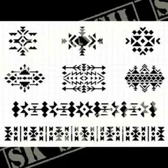 ステンシルシート　【N-228】　オルテガ　チマヨ　ネイティブ