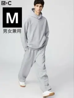 即日発送！美品 UNIQLO:C スウェットワイドパンツ M グレー 標準丈