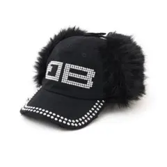 BEEDEN FUR TRIM CAP ブラック