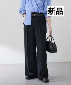 コラージュ ガリャルダガランテ -3kg見え ジャージーワイドパンツ 美脚 黒