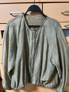 バルーンスリーブシャツ オリーブグリーン フリーサイズ