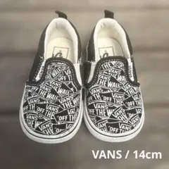 【名前の記載無し】VANS スリッポン 14cm ブラック/ホワイト