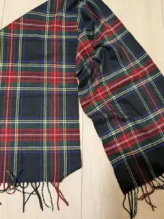 タータンチェック マフラー ウール混紡