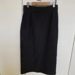 UNIQLO デニムジャージーナローロングスカート ブラック L 丈標準