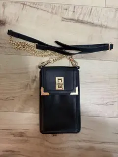 AZUL by moussy/スマホショルダーバッグ ブラック ゴールドチェーンのサムネイル