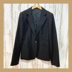 K.T◆ キヨコタカセ（11） テーラードジャケット　黒　無地　羊毛カシミヤ混