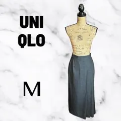 美品✨【UNIQLO】サイドプリーツナロースカート　グレンチェック　上品　伸縮性