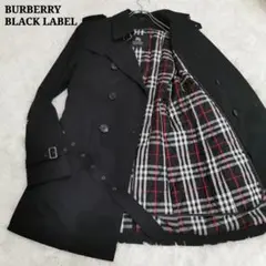 良品✨バーバリーブラックレーベル ダブルトレンチコート ノバチェック LL 美品 XL バーバリーブラックレーベル トレンチコート 黒 ノバ