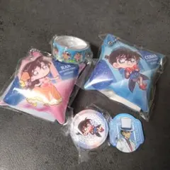 コナン×くら寿司　クッションチャーム 　缶バッチ　マグネット　マスキングテープ