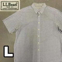 超希少 00s エルエルビーン マチ付き 半袖 インディゴ シャンブレー