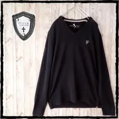 美品 ビオラ VIOLA ブラック Vネック Tシャツ L ロンT カットソー