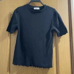 黒 Mサイズ 半袖リブTシャツ