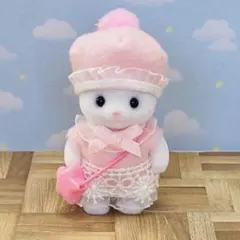 シルバニア　赤ちゃんサイズ　ハンドメイド　ゆめかわワンピース　パステルピンク