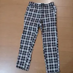 ブラウン・ホワイトチェック カジュアルパンツ