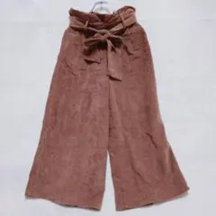 ミイデューエ ワイドパンツ リボンベルト ブラウン系 (M)