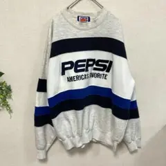 PEPSI トレーナー ロゴ 杢グレー L