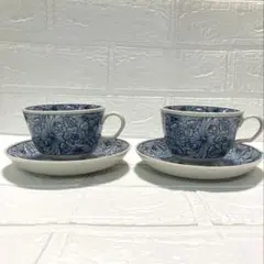 コーヒーカップ&ソーサー2客セット　大島染付