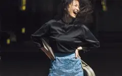 Oggi掲載★ANAYIアナイリバーレース総レースタイトスカート36USEDのサムネイル