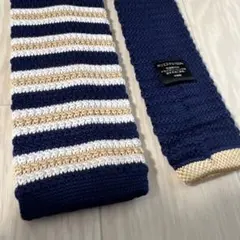 ストライプニットタイ ネイビー系