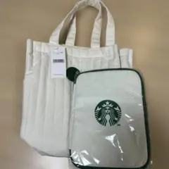 【新品未使用】Starbucks キルティングトートバッグ&マルチケース
