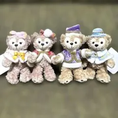 ［販売終了］ダッフィー シェリーメイ　ぬいぐるみバッジ4点セット