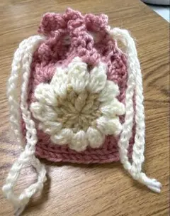 かぎ針編み　＊お花巾着ポーチ＊