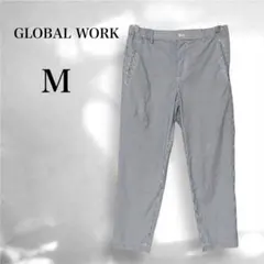 グローバルワーク ストライプパンツ カジュアル 涼やか ウエストゴム 春夏 M