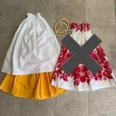 ククイレイ付き　フラスカート　フラ衣装　パウスカート