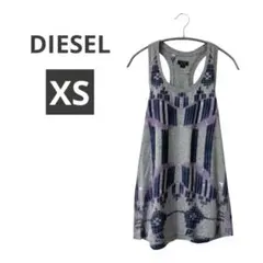 DIESELディーゼル 幾何学模様 グレー タンクトップ XS レーサーバックのサムネイル