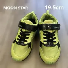 MOON STARキッズスニーカー 19.5cm 2E ライムイエロー　幅広
