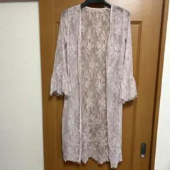 rienda レース ロングカーディガン ピンク FREEのサムネイル