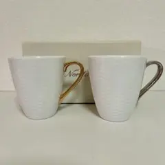 未使用⭐︎ノリタケ　アミ　マグカップペアセット ゴールド　シルバー