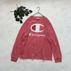 8471✾チャンピオン✾長袖Tシャツ【M】ロゴプリント/綿100/ピンク/ロゴのサムネイル