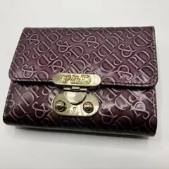 Pinky&Dianne 三つ折り財布 がま口 エナメル　パープル