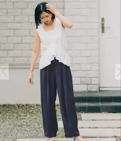 Alo ワイドパンツ ネイビー Sサイズ 美脚 リラックス 新品 - メルカリ