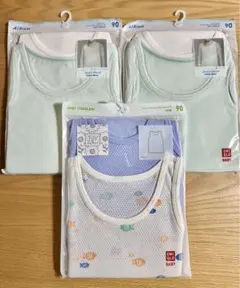 【新品】ユニクロ　タンクトップ肌着　2枚組×3セット　90㎝　肌着　エアリズム