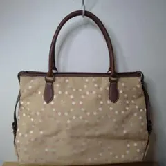 組曲 ドット模様トートバッグ ハンドバッグ ３層 容量たっぷり 中型