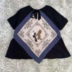 【希少】 BEARDSLEY 後犬プリントカットソービアズリー バックスカーフ柄のサムネイル