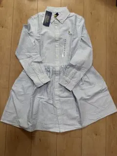 ポロ　ラルフローレン　長袖　ワンピース　140 サイズ10 ストライプ