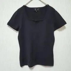 【UNTITLED】（M）スクエアネック半袖サマーニット/シック/着回し/上品のサムネイル
