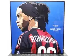 【新品 No 52】 ポップアートパネル ロナウジーニョ サッカー