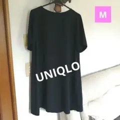 UNIQLOフォーマルネイビー 半袖 ひざ丈ワンピースMサイズ