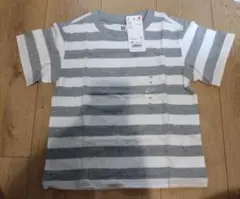 新品 タグ付き ユニクロ キッズ 半袖 Tシャツ 110 ボーダー 綿100%