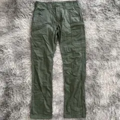 【美品✨】オリーブグリーン カーゴパンツ サイドポケット付き L 大きいサイズ