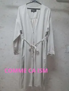 値下【COMME CA ISM】美品 光沢オフホワイト薄手アウター