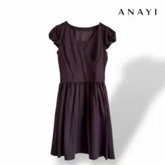 美品✨【アナイ/ ANAYI】カシュクールワンピ ワインレッド 38日本製
